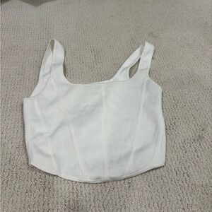 Aritzia Wilfred White Crop Top